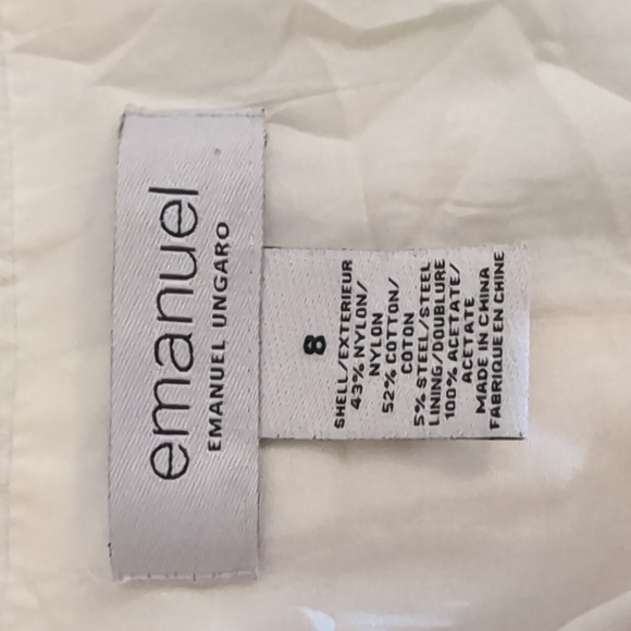 Emanuel Ungaro| White Blouse Puff Sleeve Crinkle Top - Picture 10 of 12